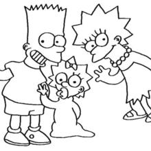 Lisa, Maggie and Bart Simpsons coloring page