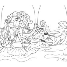 MERLIAH half-human half-mermaid girl coloring page