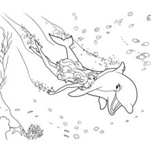 MERLIAH swimming with Zuma coloring page
