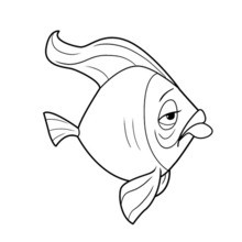 SAD FISH printable coloring page