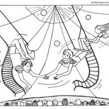 Trapeze artists coloring page