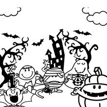 Halloween Zombies and Monsters coloring page