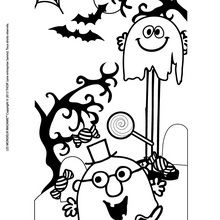 Sweet ghosts coloring page