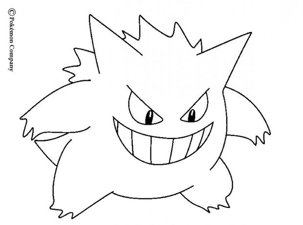Pokemon Coloring Pages Gengar 1