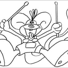 Diddl playing the music coloring page