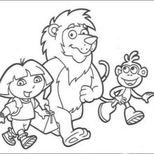 Dora's friends coloring page