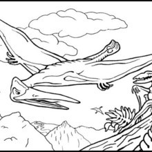 Flying reptile coloring page