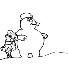 Frosty the snowman and Karen coloring page