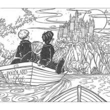 Harry Potter in Poudlard coloring page