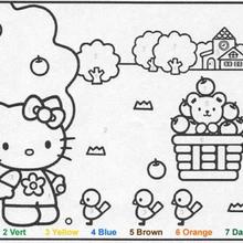 Hellokitty Color by number coloring page