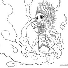 Indian boy coloring page