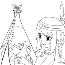 native american girl coloring page