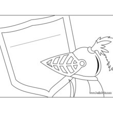 Knight door sign coloring page