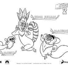 Madagascar 2 : Mort and Maurice, the lemur coloring page