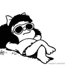 Mafalda on holiday coloring page