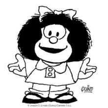 Mafalda saying hello coloring page