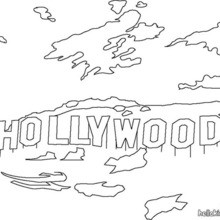 Mount Lee Hollywood coloring page