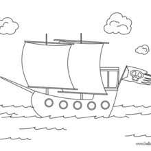 Pirate boat coloring page