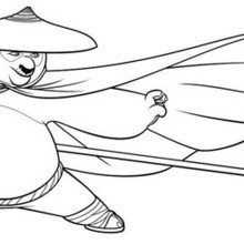 Po with a mask coloring page