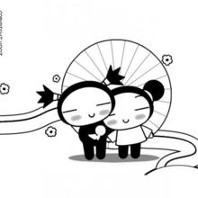 Pucca in love coloring page