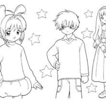 Sakura and her friends coloring page