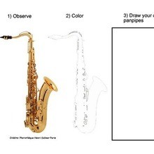 Saxophone  out and color coloring page