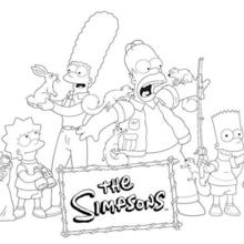 The Simpson family and the squirrels coloring page