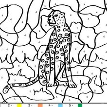 Tiger Color by number coloring page