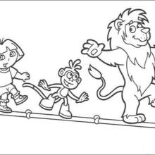 Tightrope walkers coloring page