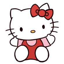 Hello Kitty drawing a picture coloring page