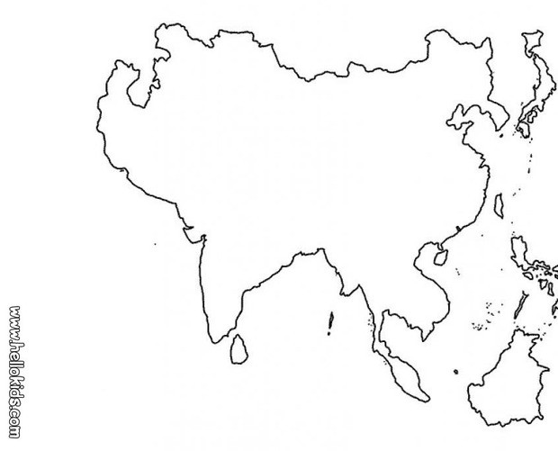 Asia Map Coloring Sheet 2