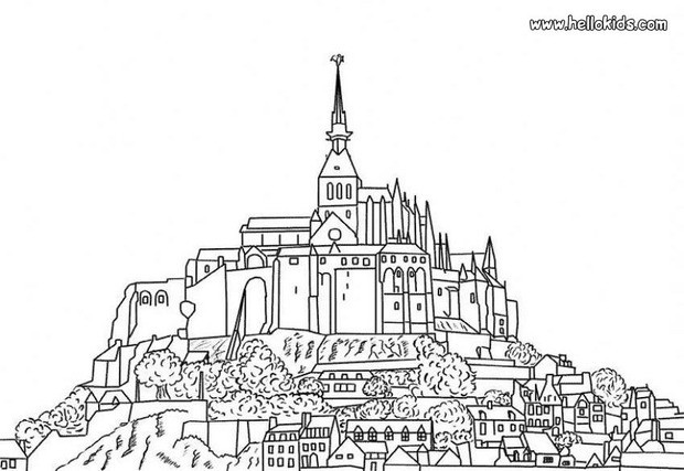 Mont-saint michel coloring pages - Hellokids.com