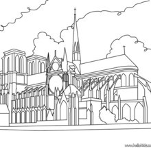 Cathedral Notre Dame coloring page