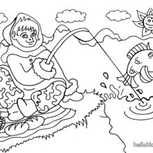 Eskimo from Alaska coloring page