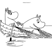 MOOMIN ON A BOAT  for children coloring page