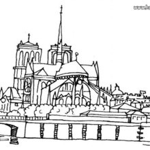 Notre-Dame church coloring page