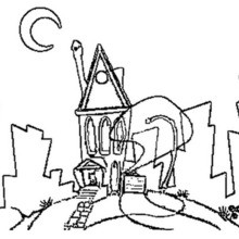 Space Goofs' house coloring page