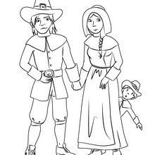 Pilgrim Family coloring page