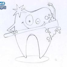 Nice and healthy tooth coloring page