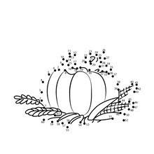 Pumpkin printable connect the dots game