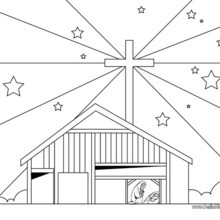Bethlehem Christmas stars coloring page