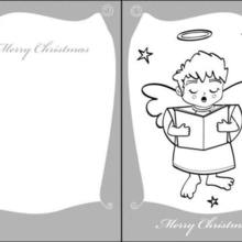 Christmas Angel greeting card worksheet