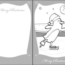Penguin from North Pole Card Christmas printable card