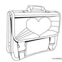 School bag for girls coloring page