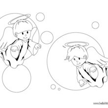 Two Angels coloring page