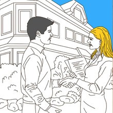 coloring pages for girls, REAL ESTATE AGENT coloring pages