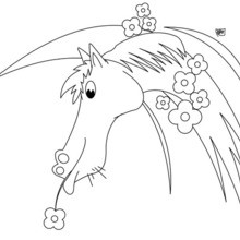 Flowered Horse coloring page