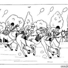 Horse-race coloring page