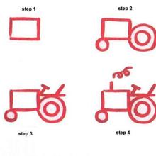 How to draw a tractor drawing lesson