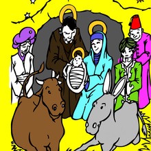 Jesus, CHRISTMAS CRIB coloring pages